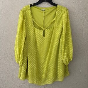 Women’s Cato Plus Size Lime Green Top, 26/28 4X